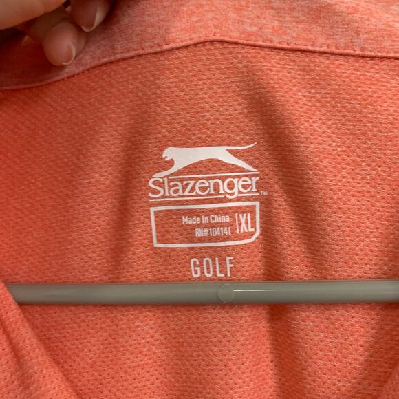 Slazenger Peach Coral Performance Breathable Gold Polo Size XL - Picture 7 of 8